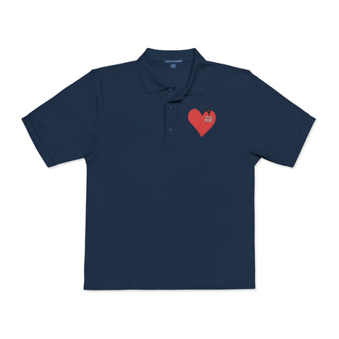 Embroidered Heart Unisex Polo Shirt - Casual Chic for Everyday Wear