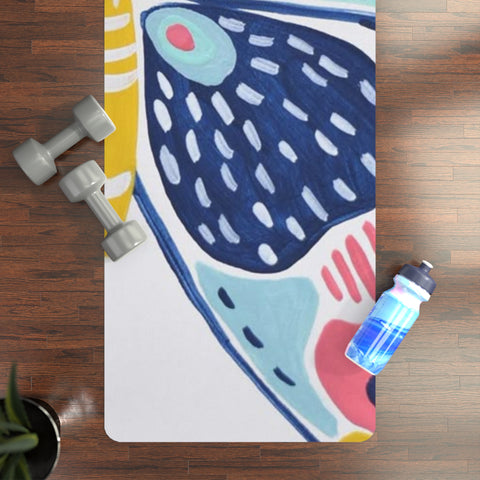 Colorful Butterfly Rubber Yoga Mat for Mindful Practice