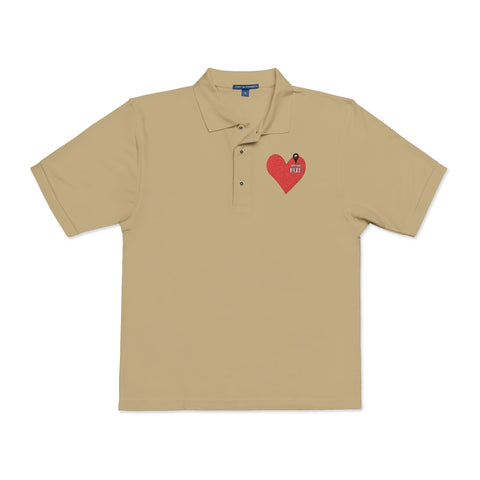 Embroidered Heart Unisex Polo Shirt - Casual Chic for Everyday Wear