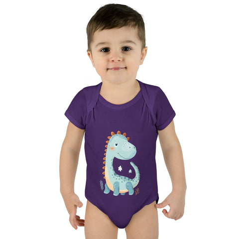 Cute Dinosaur Infant Bodysuit - Adorable Baby Rib Bodysuit for Newborns
