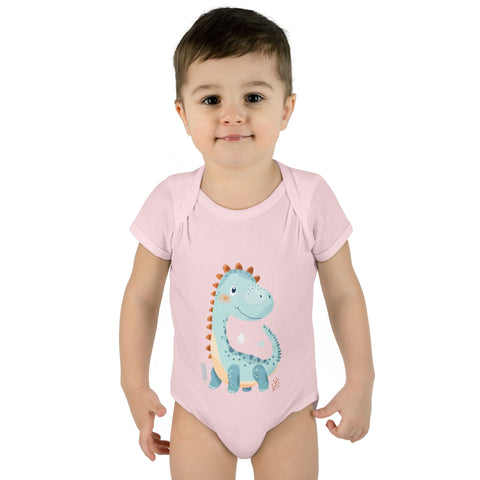 Cute Dinosaur Infant Bodysuit - Adorable Baby Rib Bodysuit for Newborns