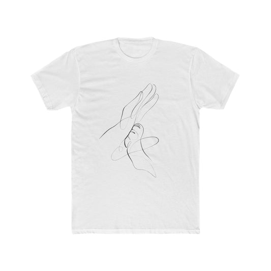 Minimalist Hand Art Unisex Cotton Crew Tee