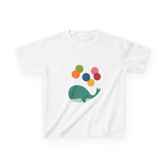Playful Whale Kids Tee - Colorful Balloon Design for Fun Adventures
