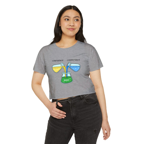 Confidence & Competence Festival Crop Top, Cute Summer Tee, Boho Chic Top, Music Festival Outfit, Casual Women's Wear