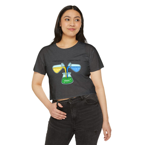 Confidence & Competence Festival Crop Top, Cute Summer Tee, Boho Chic Top, Music Festival Outfit, Casual Women's Wear