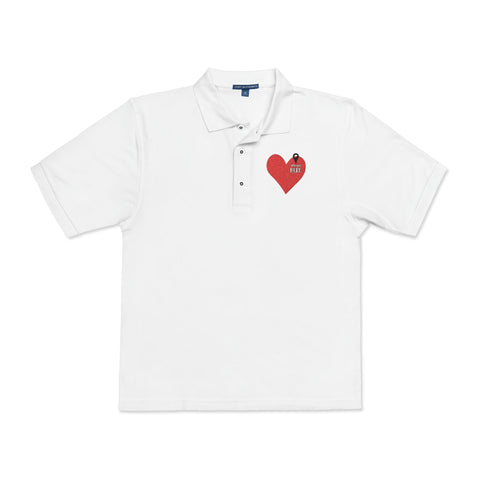 Embroidered Heart Unisex Polo Shirt - Casual Chic for Everyday Wear