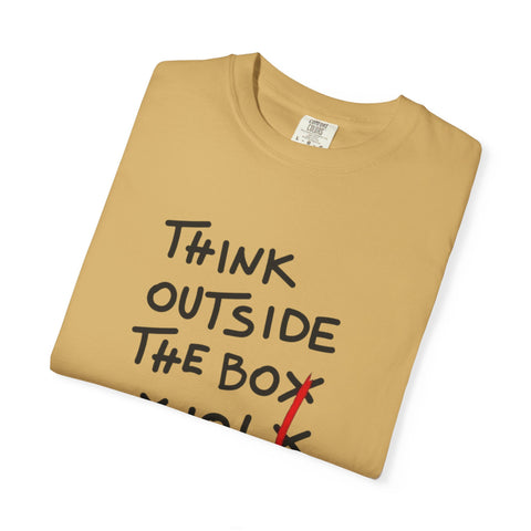 Think Outside the Box Unisex T-shirt, Casual Wear, Gift for Creative Minds, Unique T-shirt for Everyday Style, Fun Graphic Tee