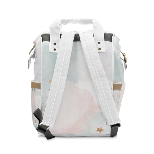 Chic Multifunctional Diaper Backpack | Stylish & Practical Baby Bag with Watercolor Design