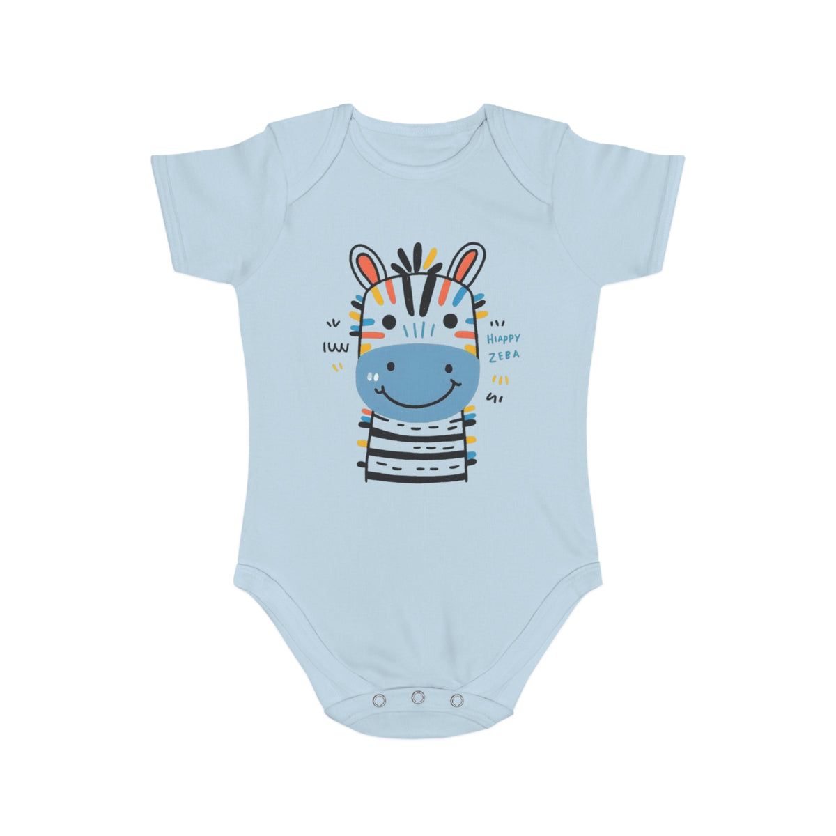 Happy Zebra Short Sleeve Baby Bodysuit - Cute Infant Outfit for Celebrations & Everyday Wear