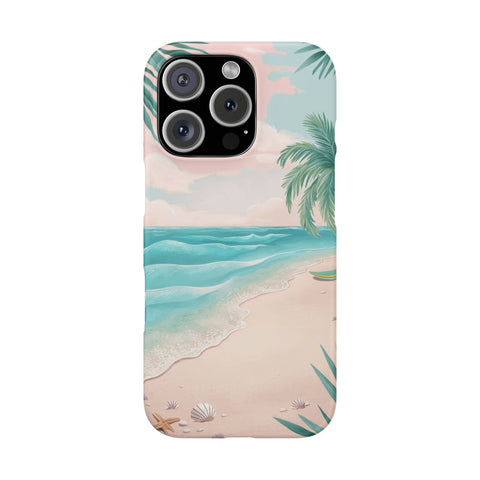 Tropical Beach Snap Case - Phone Protection, Summer Vibes, Vacation Gift, Beach Lover's Accessory, Aesthetic Phone Case