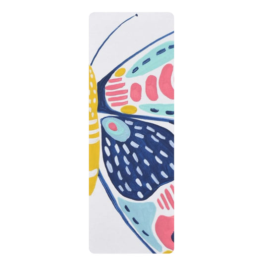 Colorful Butterfly Rubber Yoga Mat for Mindful Practice