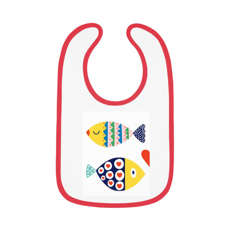 Cute Fish Design Baby Bib - Contrast Trim