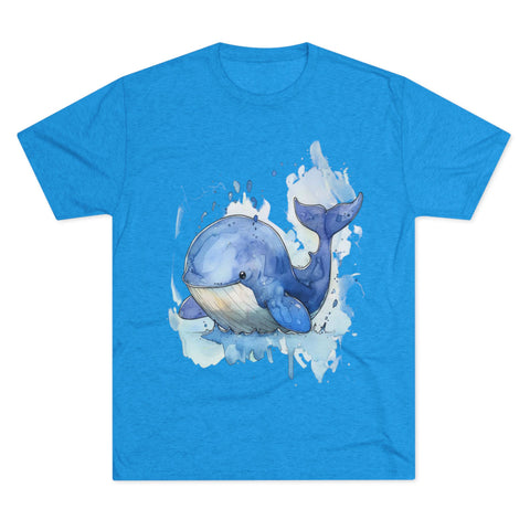 Whale Splash Unisex Tri-Blend Crew Tee - Eco-Friendly Fun Shirt