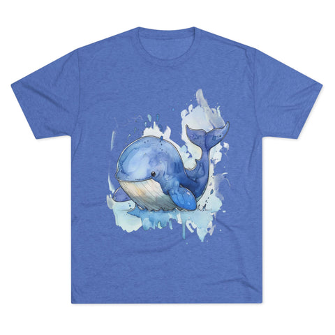 Whale Splash Unisex Tri-Blend Crew Tee - Eco-Friendly Fun Shirt