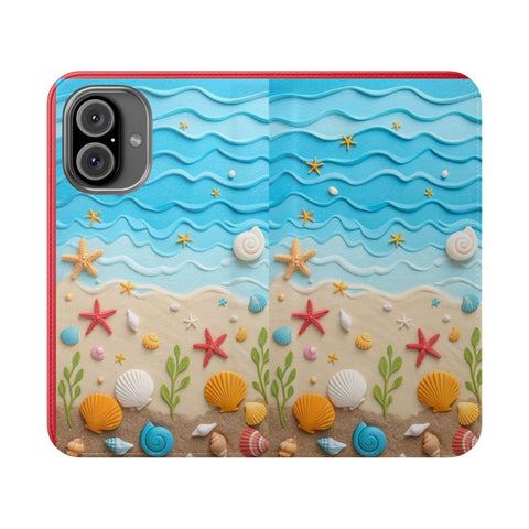 Ocean-Inspired Flip Case for Phones, Beach Lover Gift, Summer Accessory, Coastal Décor, Cute Phone Cover, Sea Themed Design