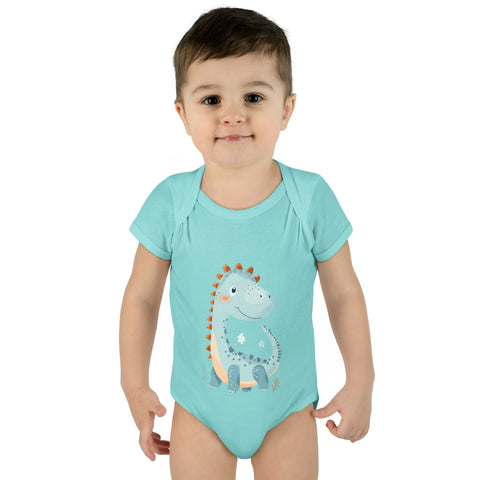 Cute Dinosaur Infant Bodysuit - Adorable Baby Rib Bodysuit for Newborns