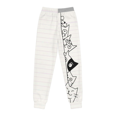 Cute Cat Print Youth Joggers for Playtime & Chill Days