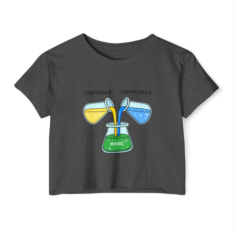 Confidence & Competence Festival Crop Top, Cute Summer Tee, Boho Chic Top, Music Festival Outfit, Casual Women's Wear