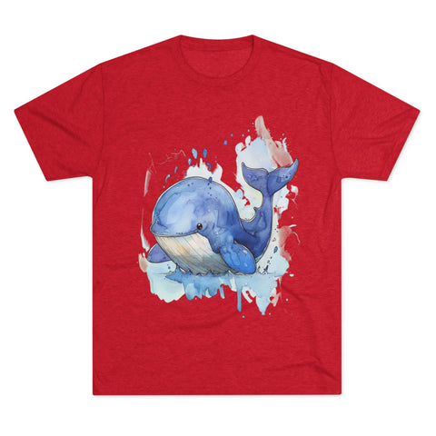 Whale Splash Unisex Tri-Blend Crew Tee - Eco-Friendly Fun Shirt