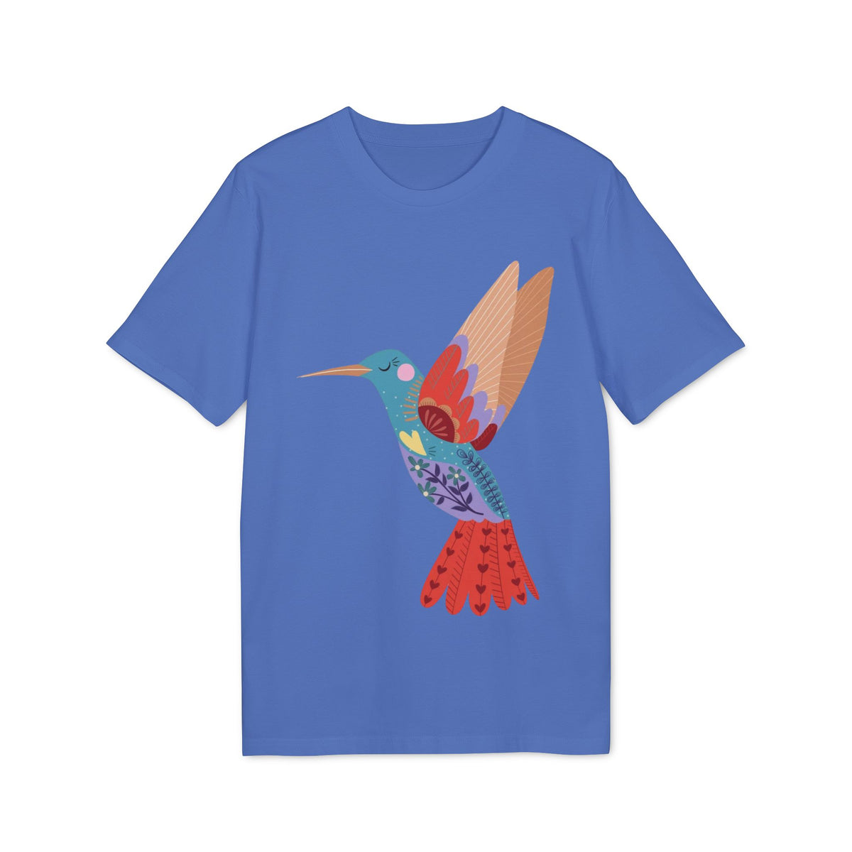 Vibrant Hummingbird Unisex T-Shirt - Artistic Floral Design for Creators