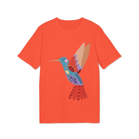 Vibrant Hummingbird Unisex T-Shirt - Artistic Floral Design for Creators