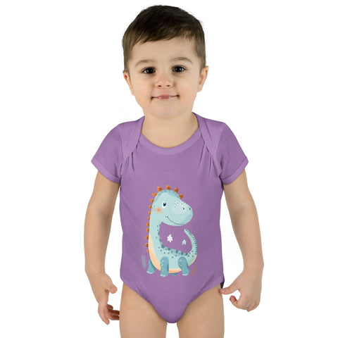 Cute Dinosaur Infant Bodysuit - Adorable Baby Rib Bodysuit for Newborns