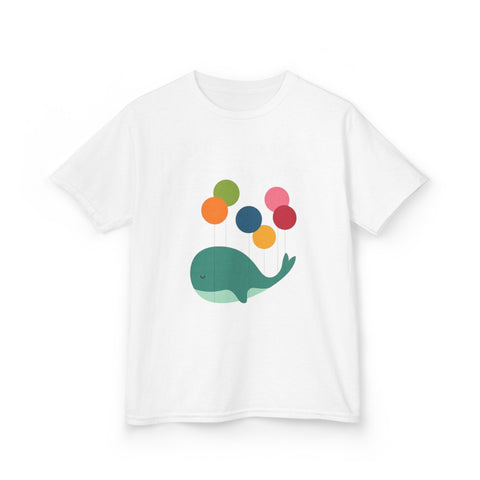 Playful Whale Kids Tee - Colorful Balloon Design for Fun Adventures