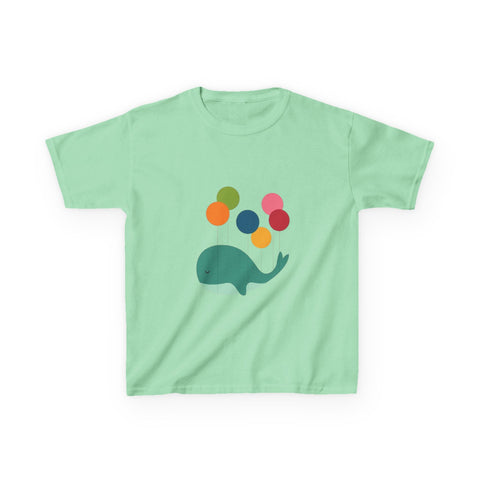 Playful Whale Kids Tee - Colorful Balloon Design for Fun Adventures