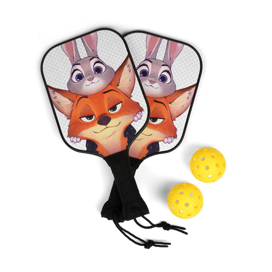 Cartoon-Themed Pickleball Paddle Set with Balls