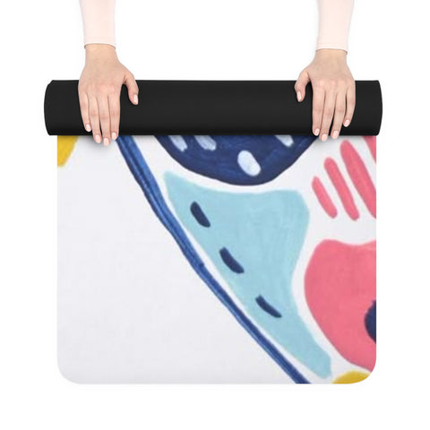 Colorful Butterfly Rubber Yoga Mat for Mindful Practice