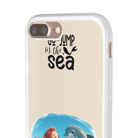 Cute Dolphin Phone Case, Go Jump in the Sea, Ocean Lover Gift, Beach Vibe Accessory, Summer Tech Gear, Kids Phone Cover