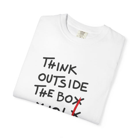 Think Outside the Box Unisex T-shirt, Casual Wear, Gift for Creative Minds, Unique T-shirt for Everyday Style, Fun Graphic Tee
