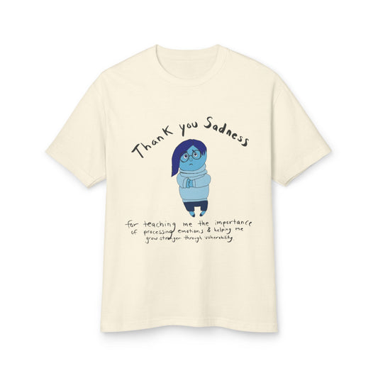 Thank You Sadness Unisex Heavyweight Tee | Gratitude Shirt, Mental Health Awareness Tee, Casual Gift, Comfy Everyday Wear, Unisex Gift