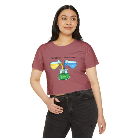 Confidence & Competence Festival Crop Top, Cute Summer Tee, Boho Chic Top, Music Festival Outfit, Casual Women's Wear