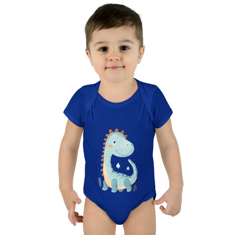 Cute Dinosaur Infant Bodysuit - Adorable Baby Rib Bodysuit for Newborns