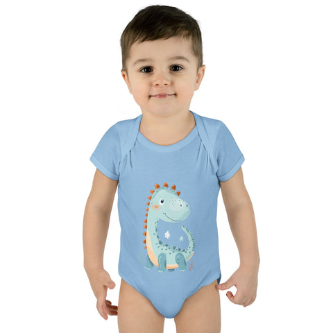 Cute Dinosaur Infant Bodysuit - Adorable Baby Rib Bodysuit for Newborns