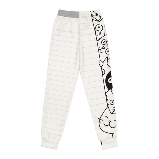 Cute Cat Print Youth Joggers for Playtime & Chill Days
