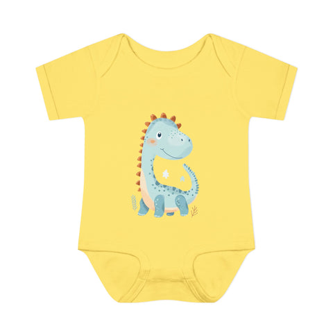 Cute Dinosaur Infant Bodysuit - Adorable Baby Rib Bodysuit for Newborns