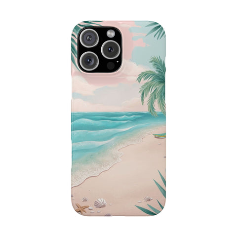 Tropical Beach Snap Case - Phone Protection, Summer Vibes, Vacation Gift, Beach Lover's Accessory, Aesthetic Phone Case