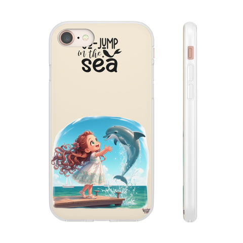 Cute Dolphin Phone Case, Go Jump in the Sea, Ocean Lover Gift, Beach Vibe Accessory, Summer Tech Gear, Kids Phone Cover