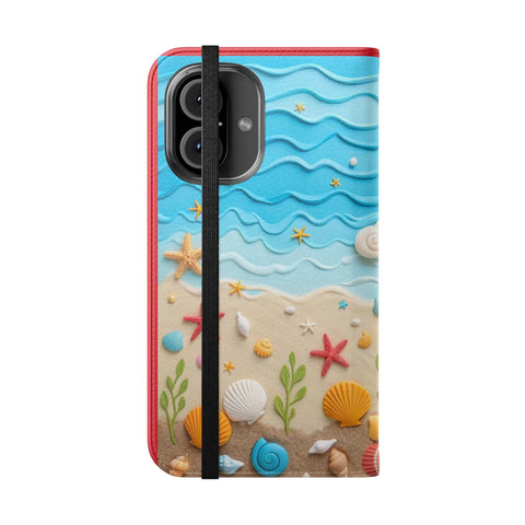 Ocean-Inspired Flip Case for Phones, Beach Lover Gift, Summer Accessory, Coastal Décor, Cute Phone Cover, Sea Themed Design
