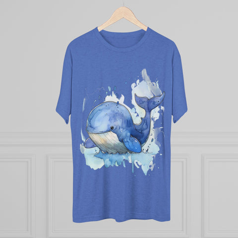 Whale Splash Unisex Tri-Blend Crew Tee - Eco-Friendly Fun Shirt